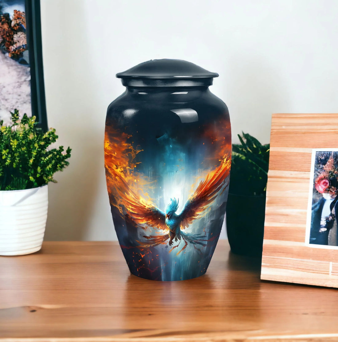 Phoenix Themed Ashes Container Urn – Premium Cremation Memorial