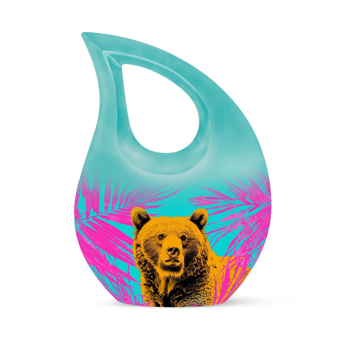 Bear Art Cremation Urn - 10 Inch Aluminium Cremation Urn