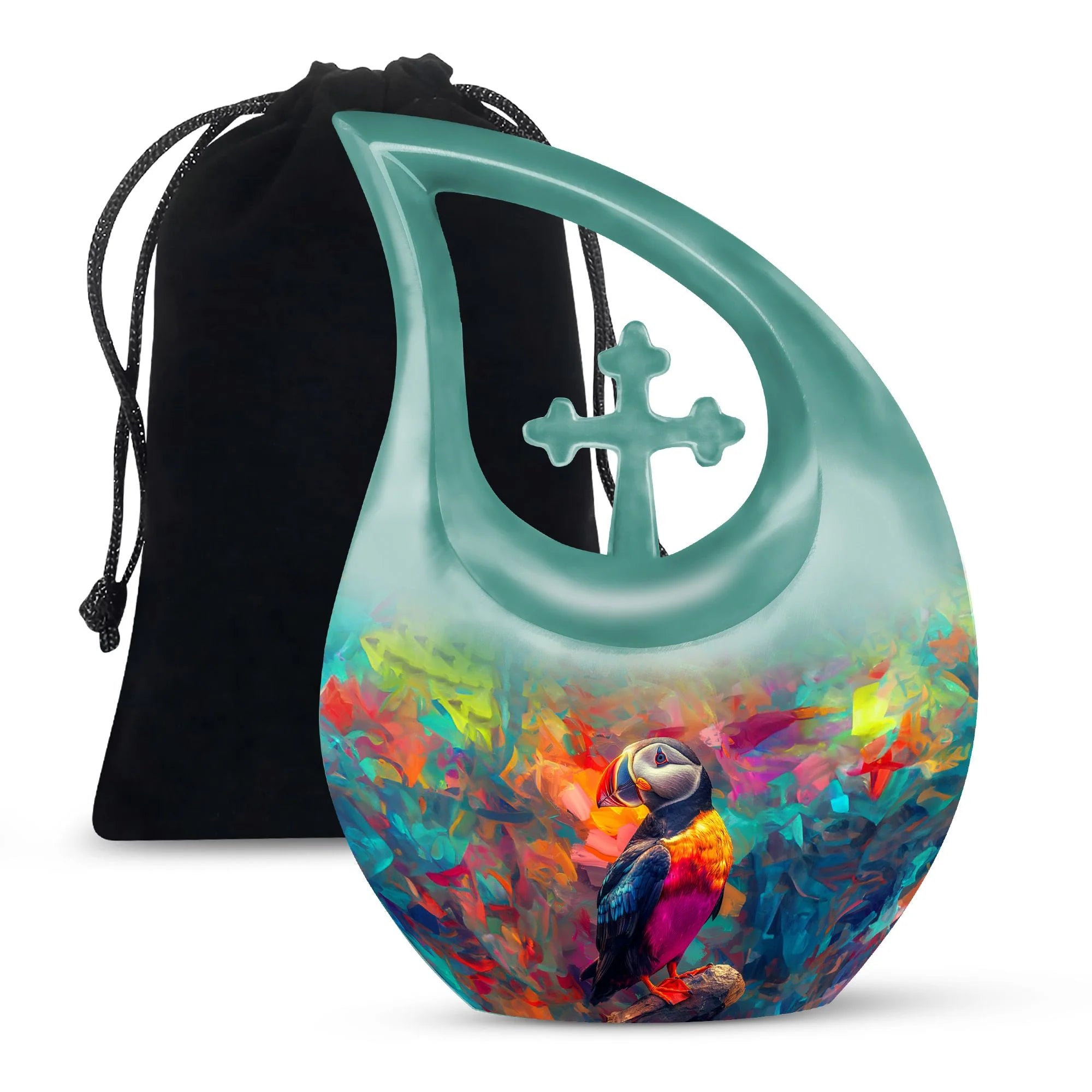 Puffin Bird Cremation Urn for Human Ashes – Colorful Toucan Memorial Urn