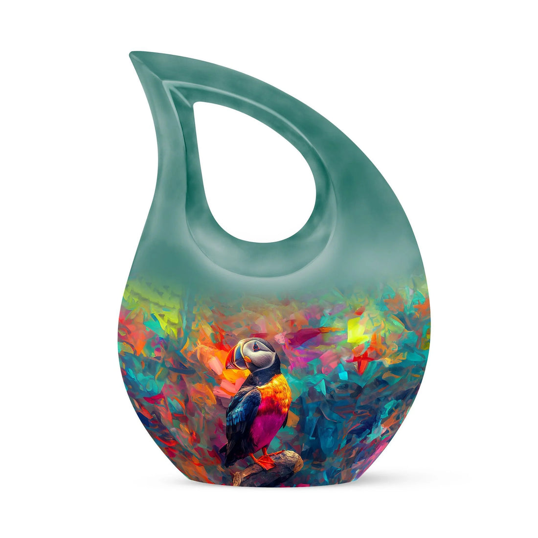 Puffin Bird Cremation Urn for Human Ashes – Colorful Toucan Memorial Urn
