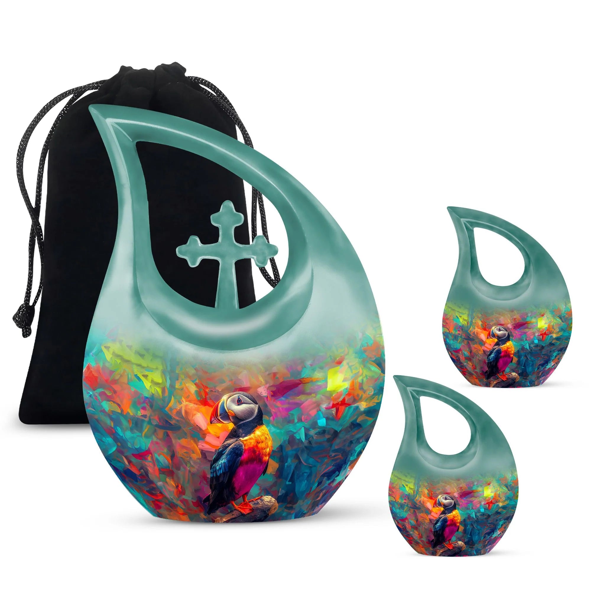 Puffin Bird Cremation Urn for Human Ashes – Colorful Toucan Memorial Urn