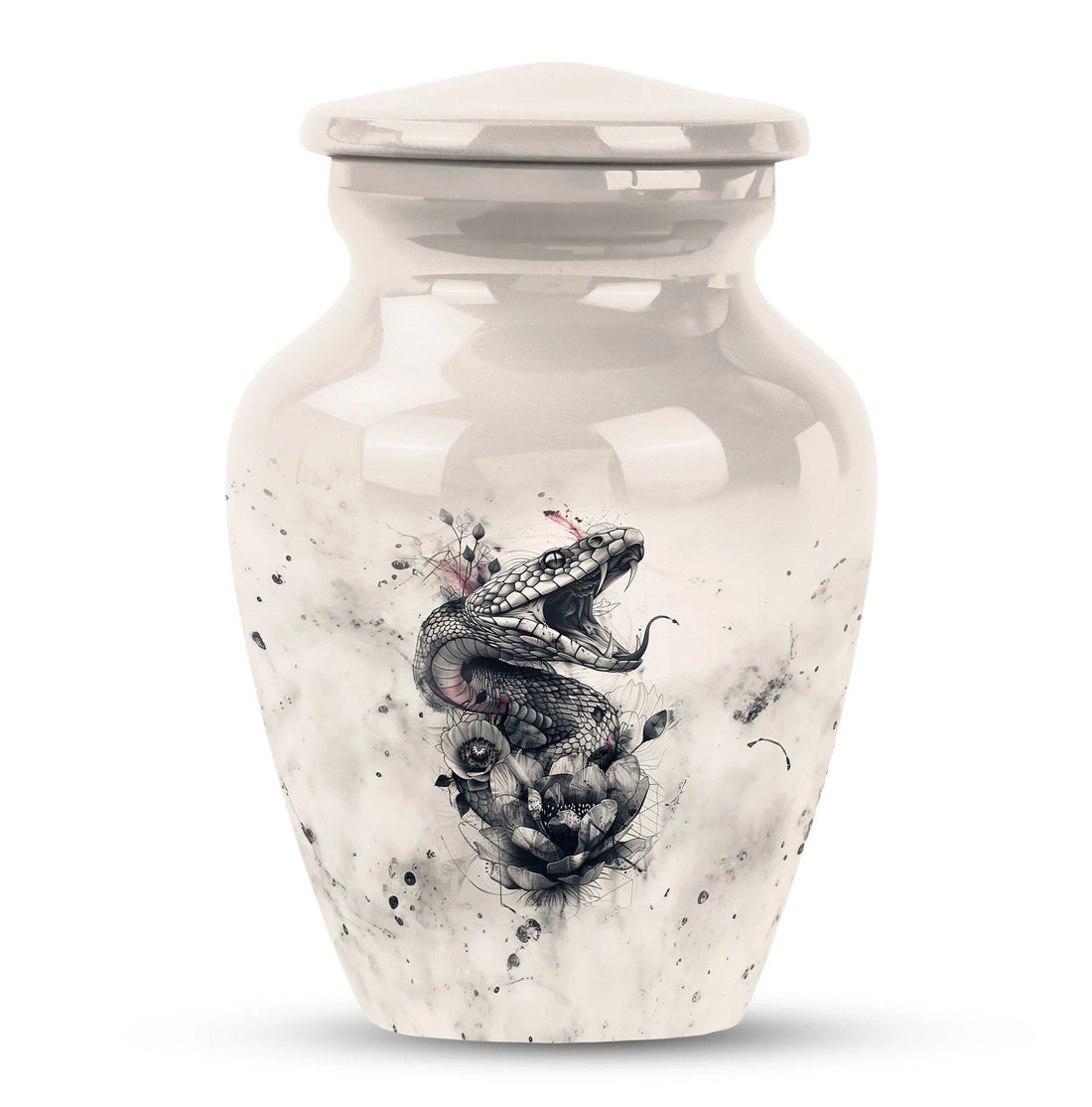 Serenity Serpent: Elegant Aluminium Urn for Adult Human Ashes