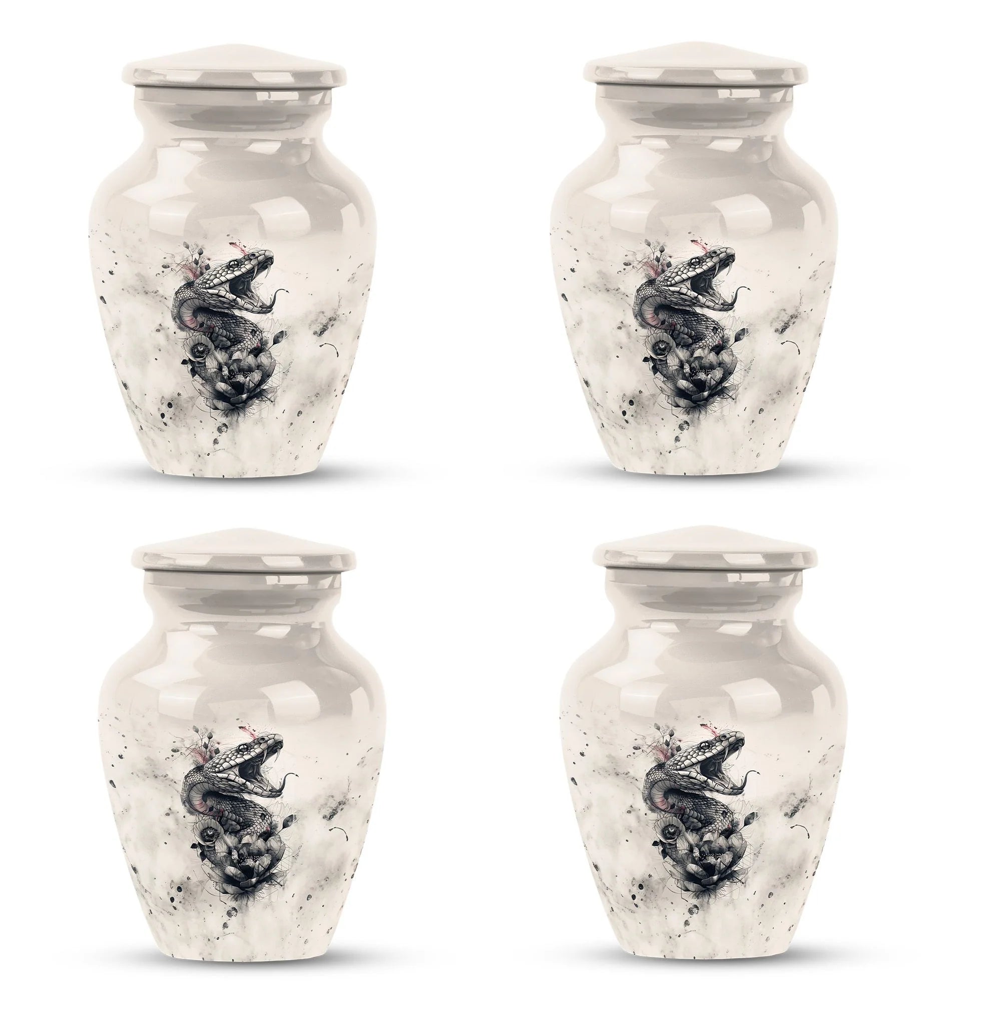 Serenity Serpent: Elegant Aluminium Urn for Adult Human Ashes