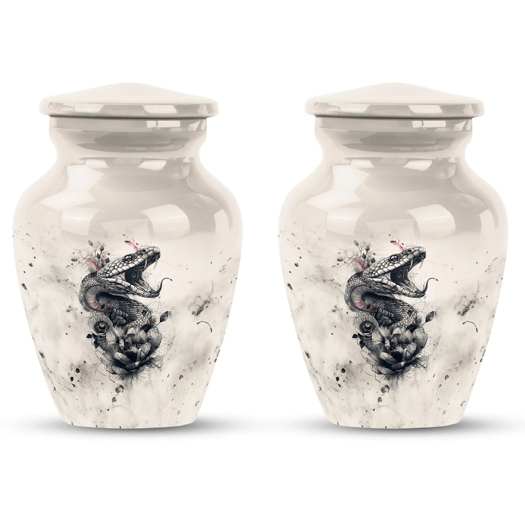 Serenity Serpent: Elegant Aluminium Urn for Adult Human Ashes