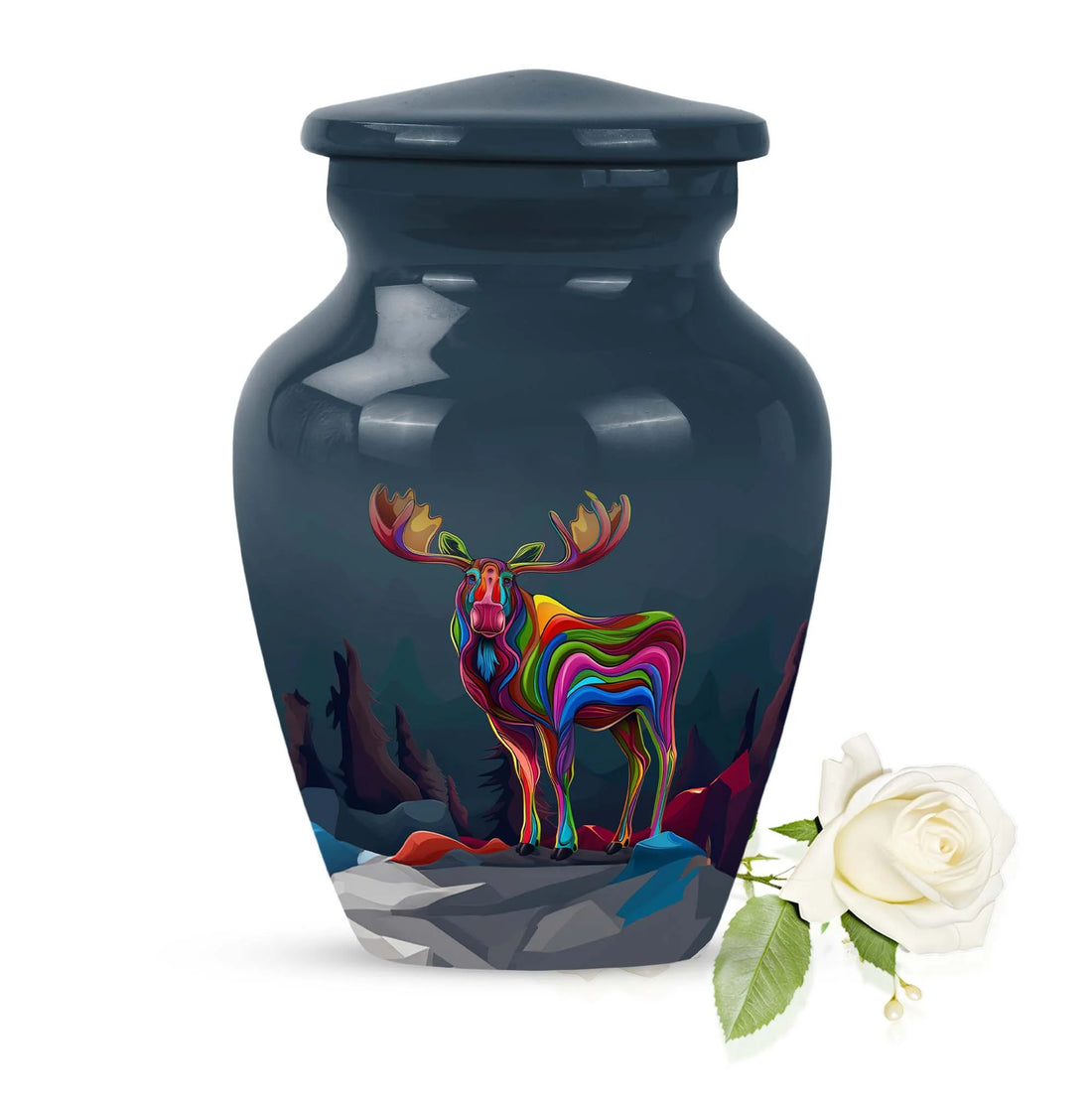 Moose Walking Memorial Urn For Safekeeping Adult Human Ashes