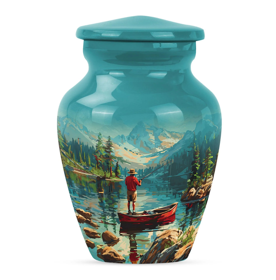 Fishing Themed Cremation Urn For Adult Human Remains Ashes