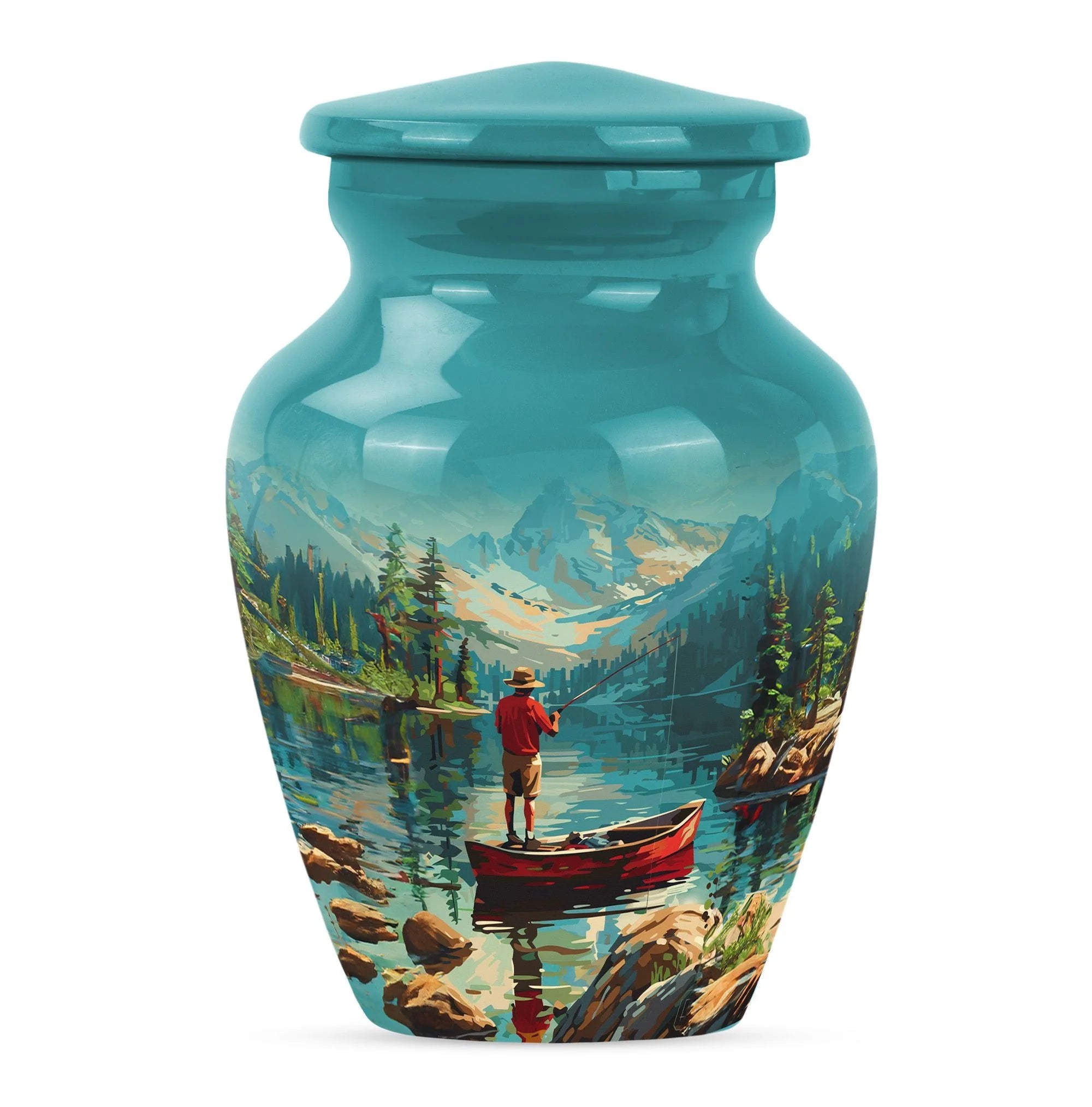 Fishing Themed Cremation Urn For Adult Human Remains Ashes