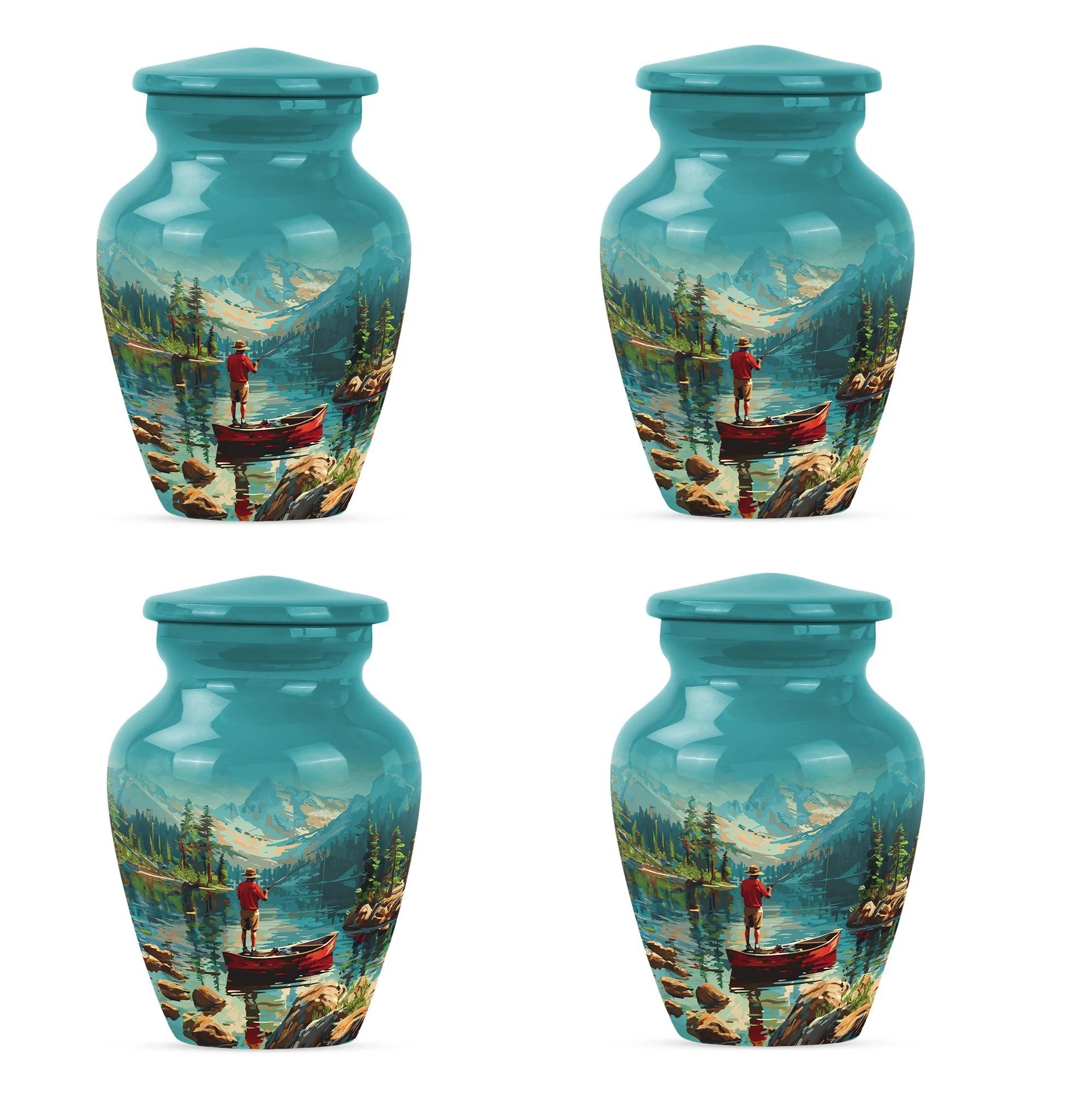 Fishing Themed Cremation Urn For Adult Human Remains Ashes