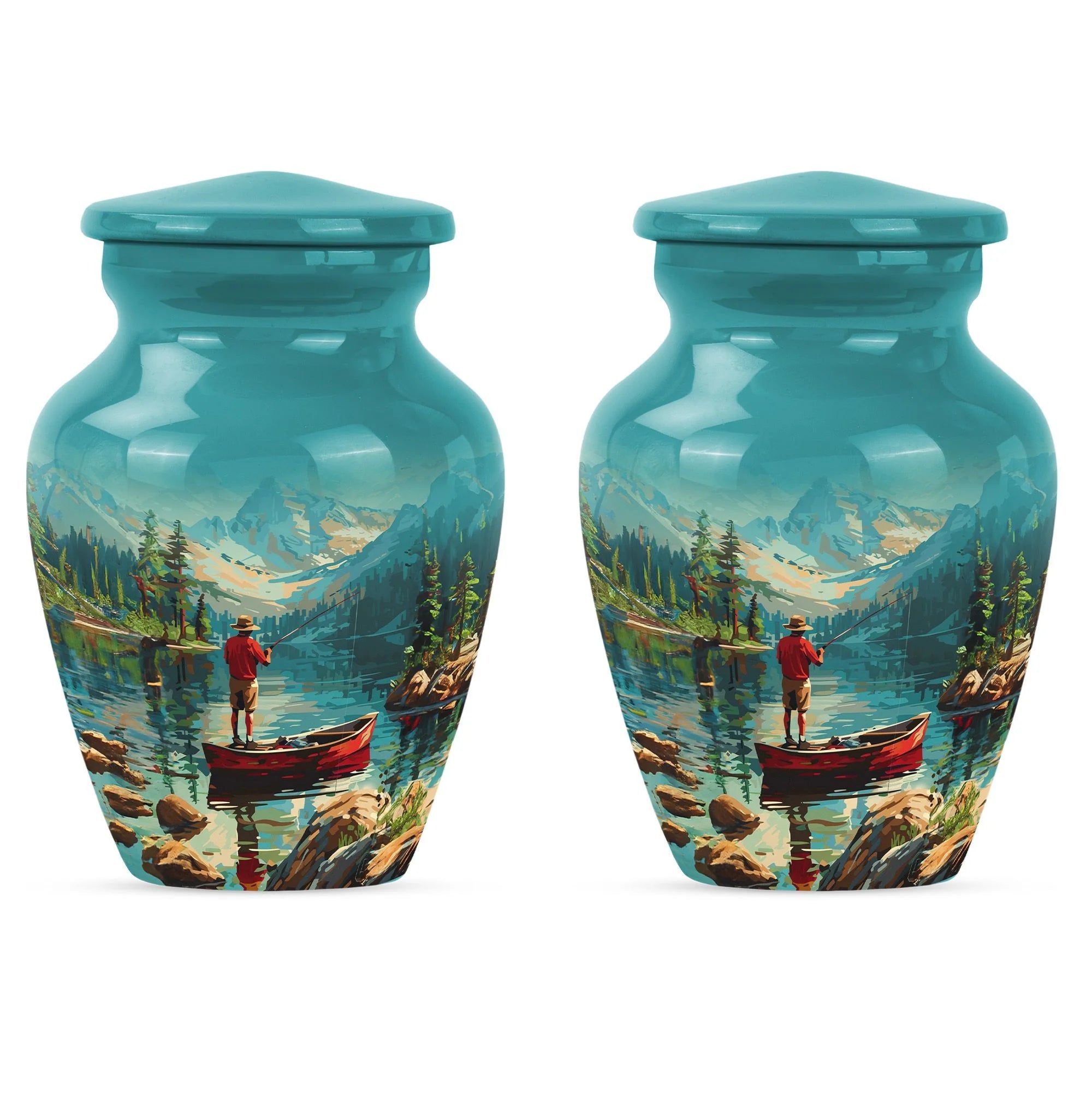 Fishing Themed Cremation Urn For Adult Human Remains Ashes