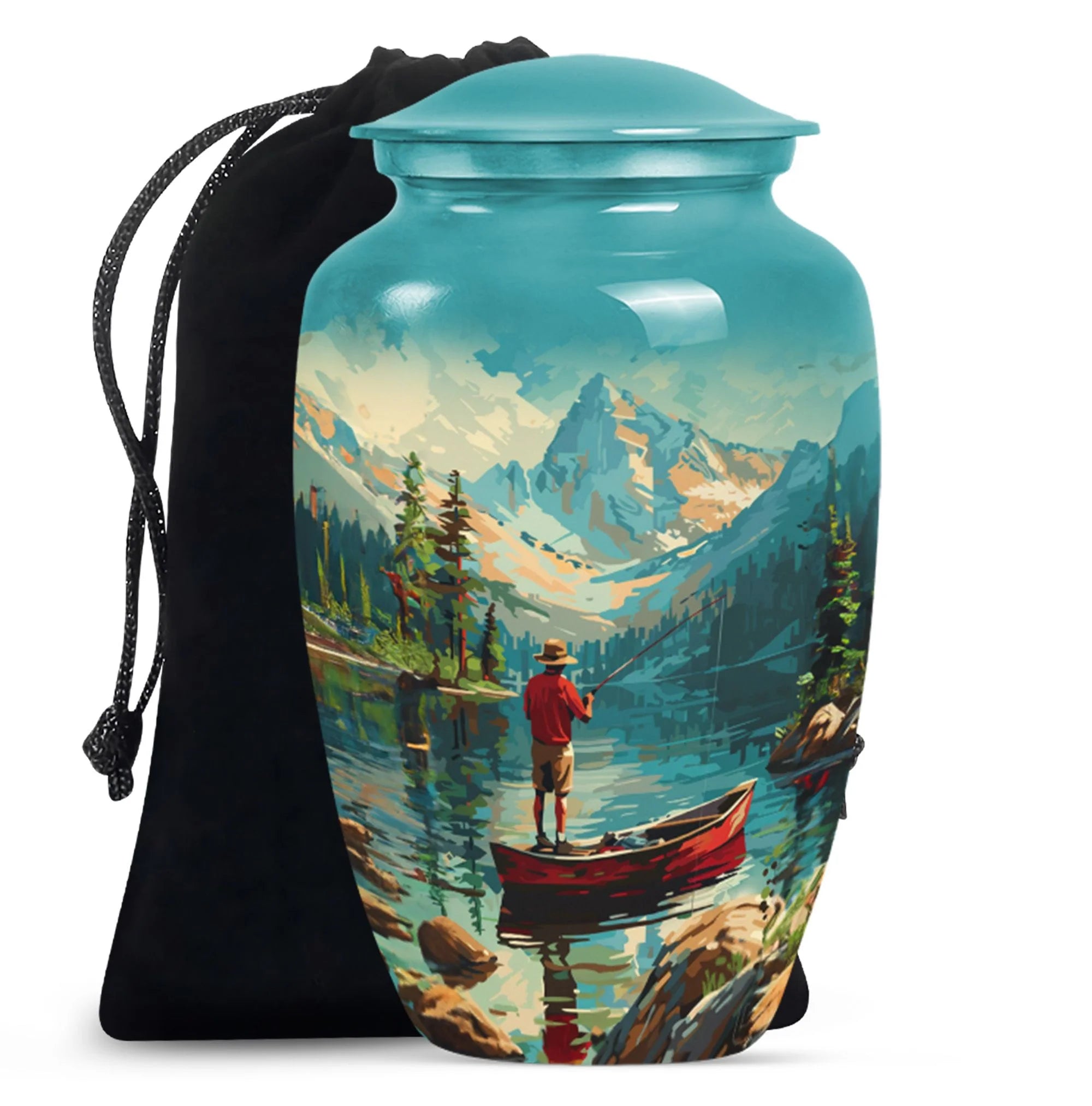 Fishing Themed Cremation Urn For Adult Human Remains Ashes