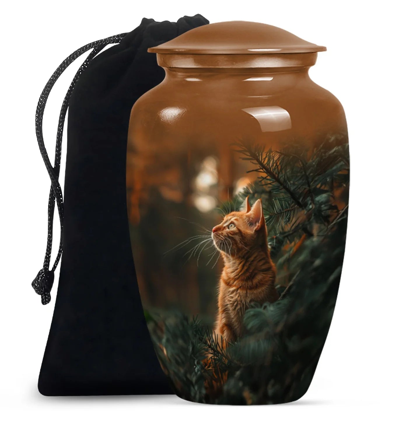 Orange Cat Urn Funeral For Ashes Funeral - Ashes Memorial Urn