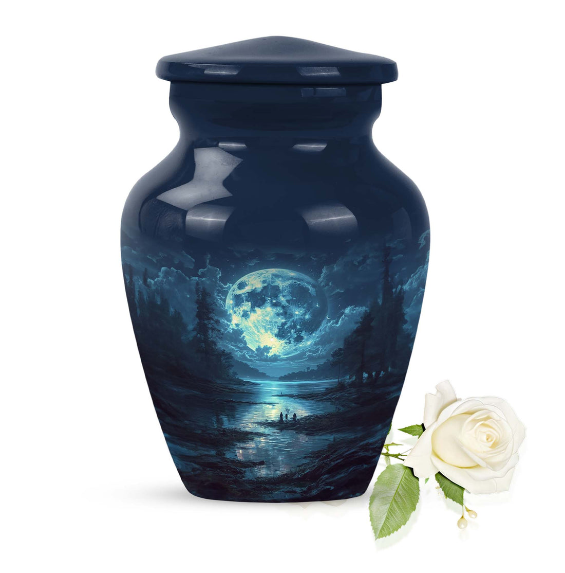 Moonlight Landscape Cremation Urn - Funeral Urns