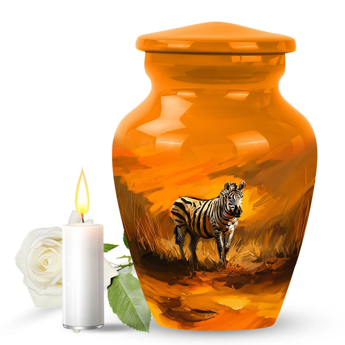 Zebra Urn For Ashes Adult Funeral, Ashes Cremation Urn
