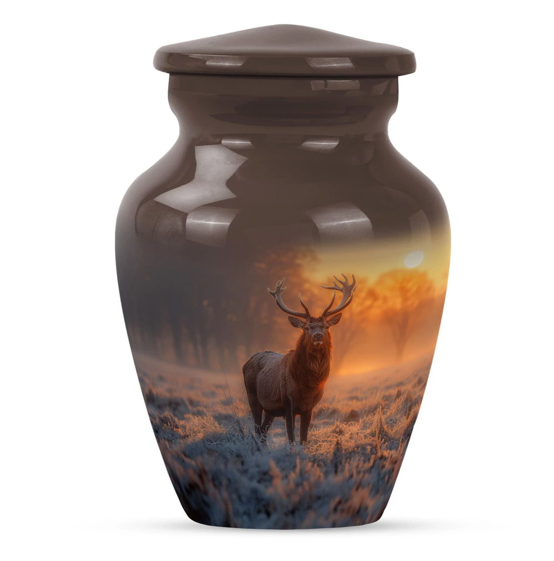 Unique Deer and Gramophone Themed Memorial Medium Urn