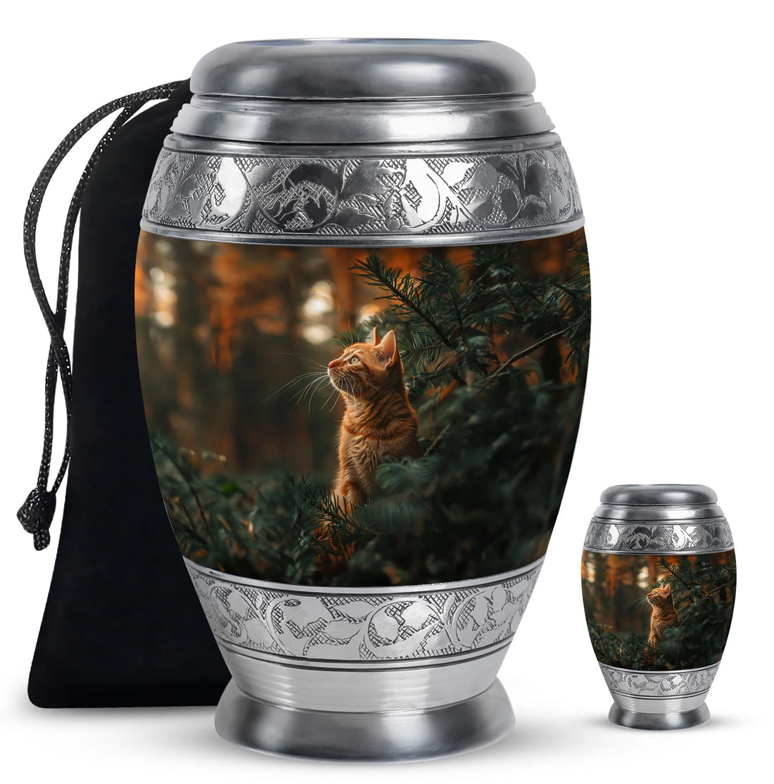 Orange Cat Urn Funeral For Ashes Funeral - Ashes Memorial Urn