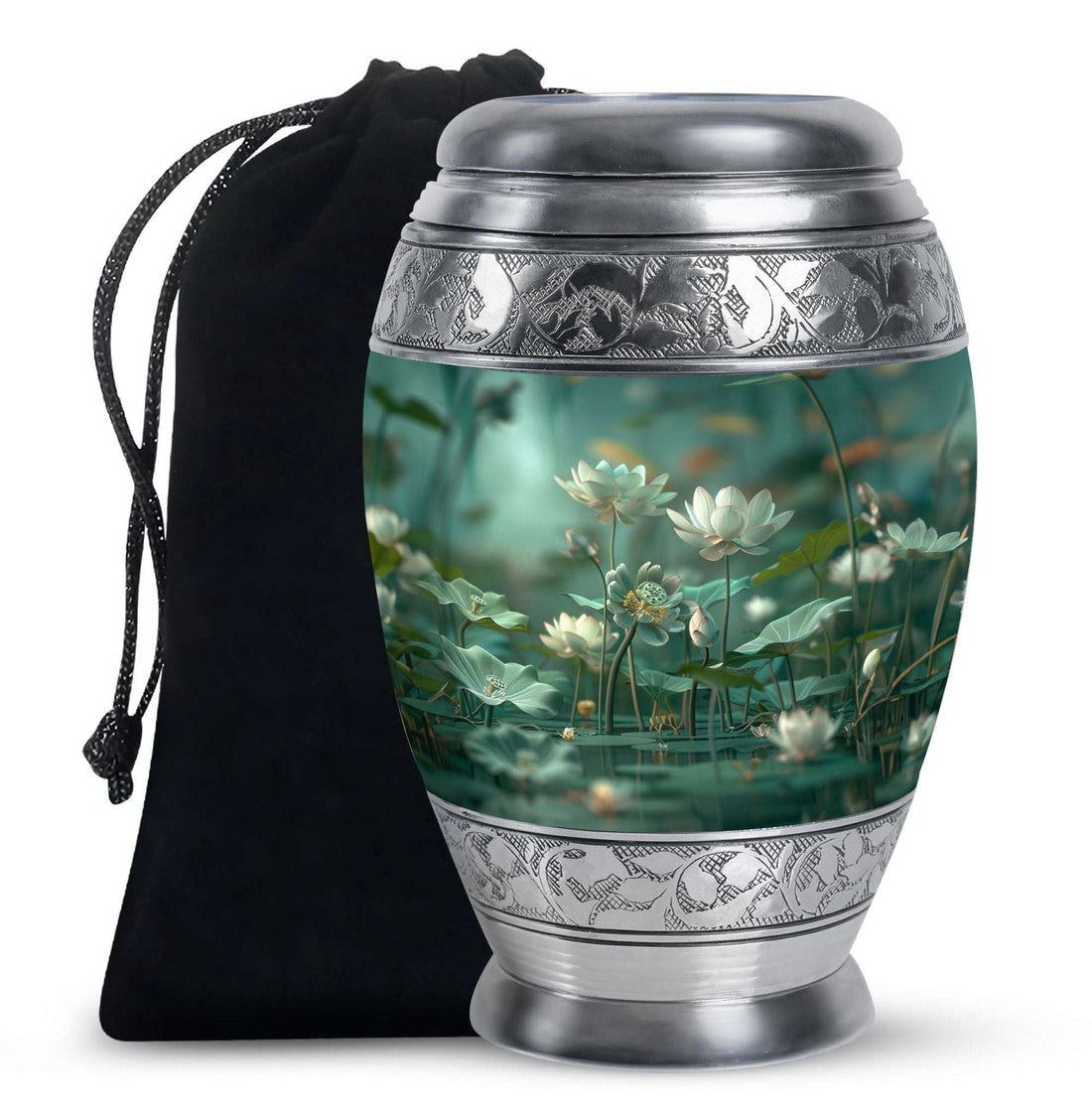 Lotus Keepsake: Large Handcrafted Memorial Urn for Artistic Souls