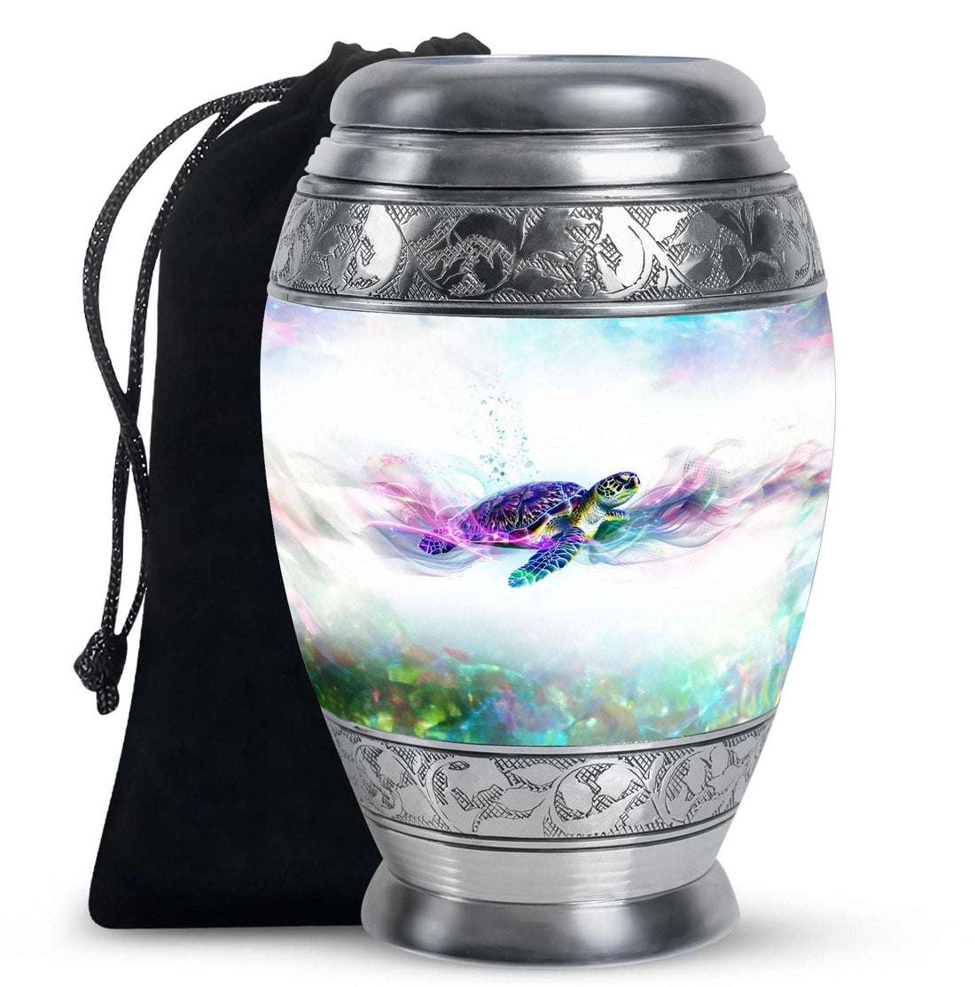 Purple Turtle Urns For Ashes Keepsake - White Urn For Cremation Ashes