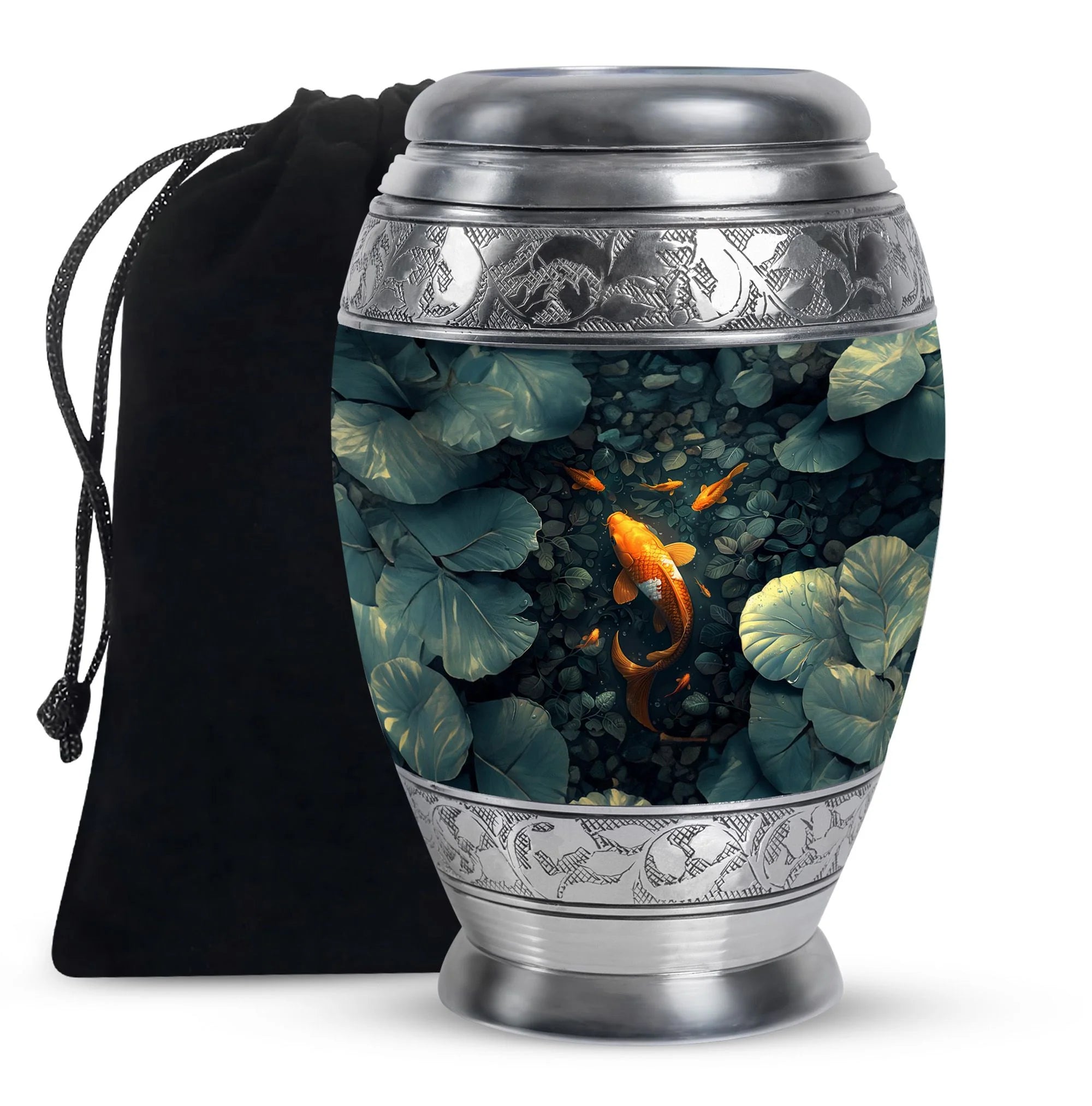 Koi Fish Cremation Ashes Adult Urns For Memorial - Funeral Urn