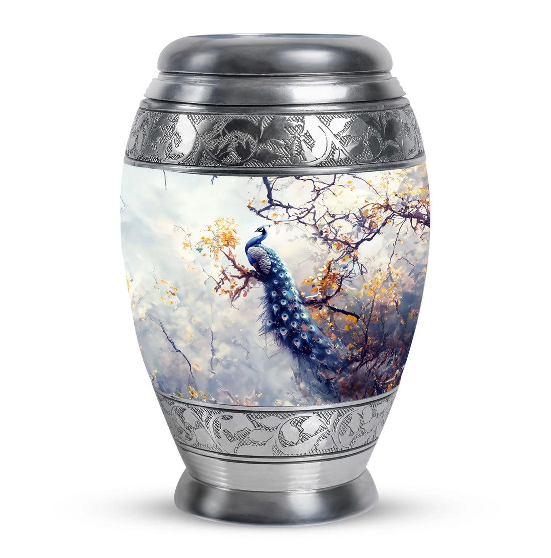 Peacock Cremation Mini Urn For Ashes Adult - Artistic Bird Urn For Funeral