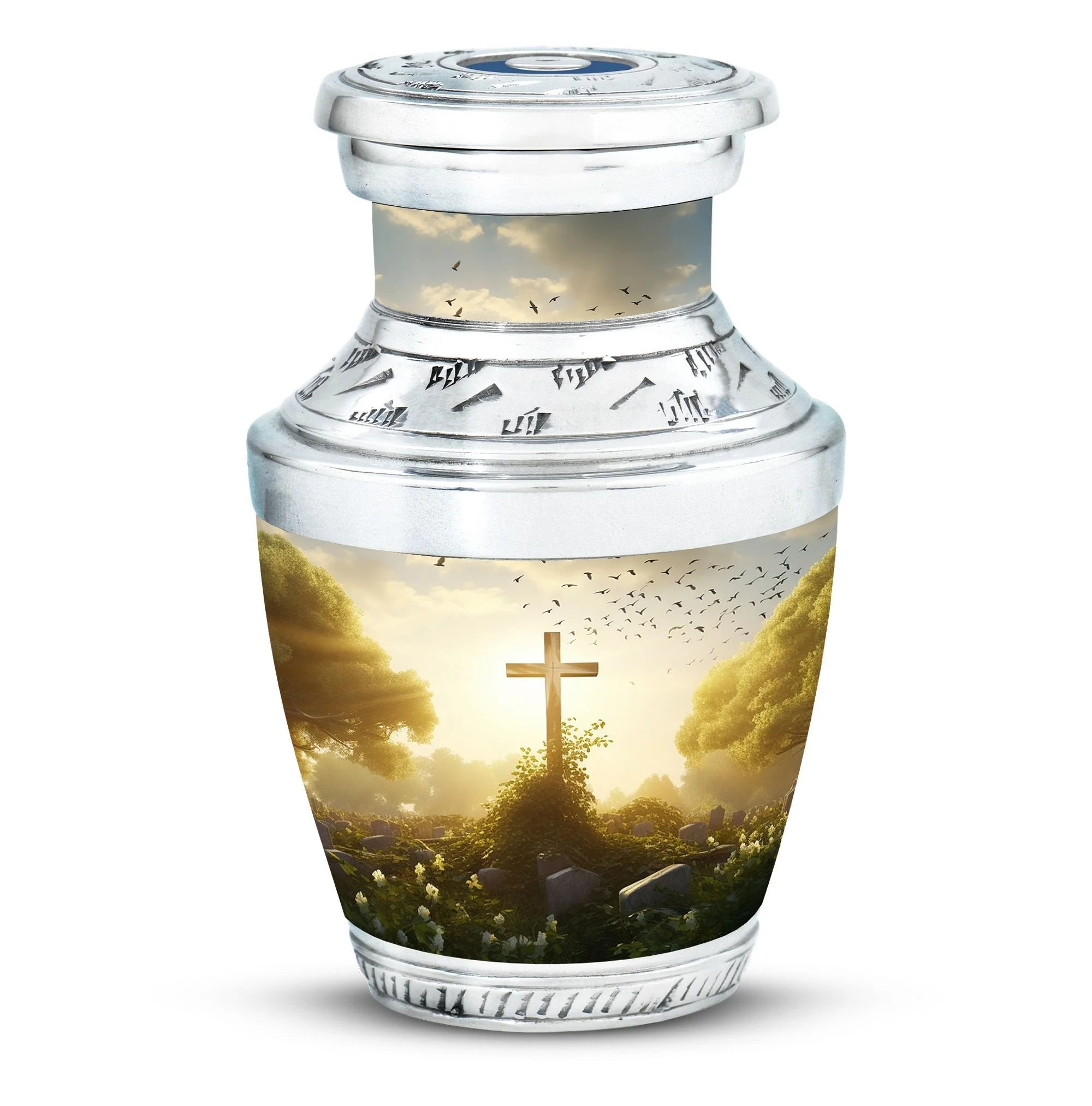 Holy Cross Funeral Cremation Urn - Memorial For Mom & Dad