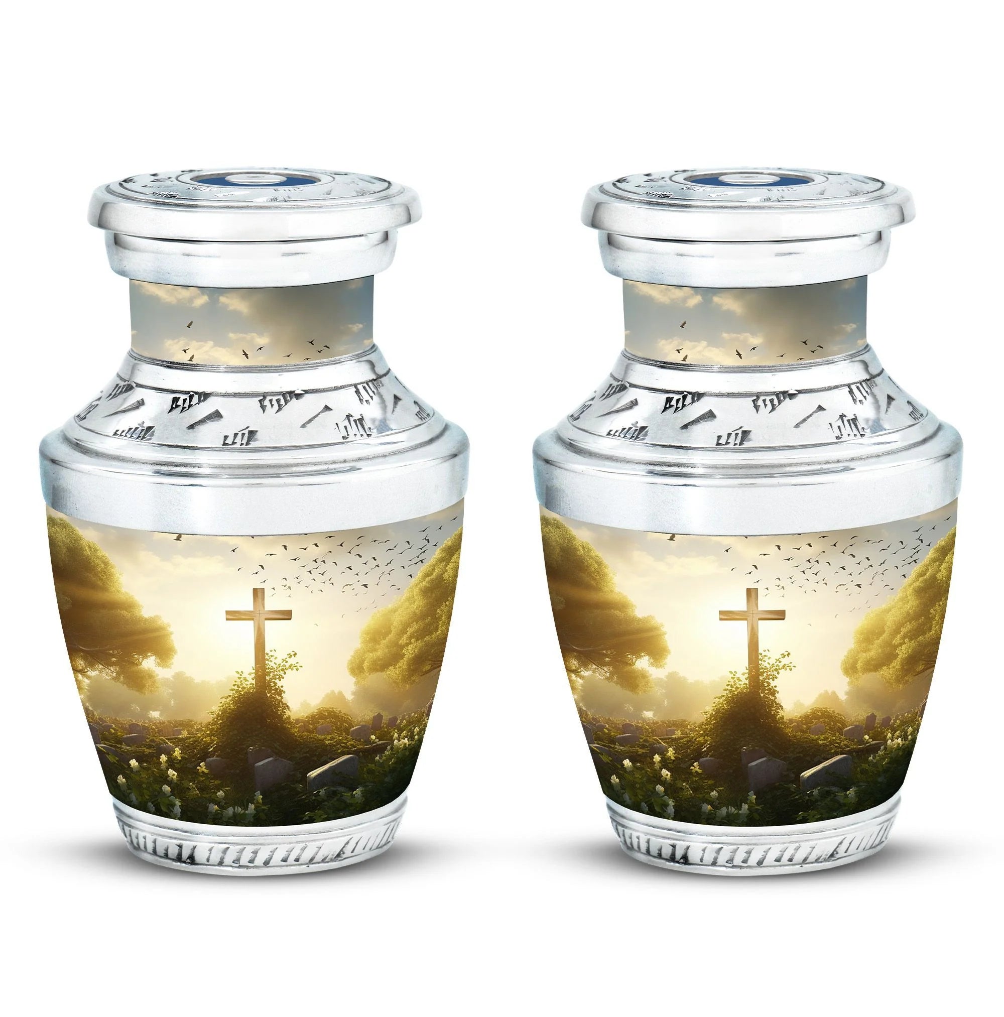 Holy Cross Funeral Cremation Urn - Memorial For Mom & Dad
