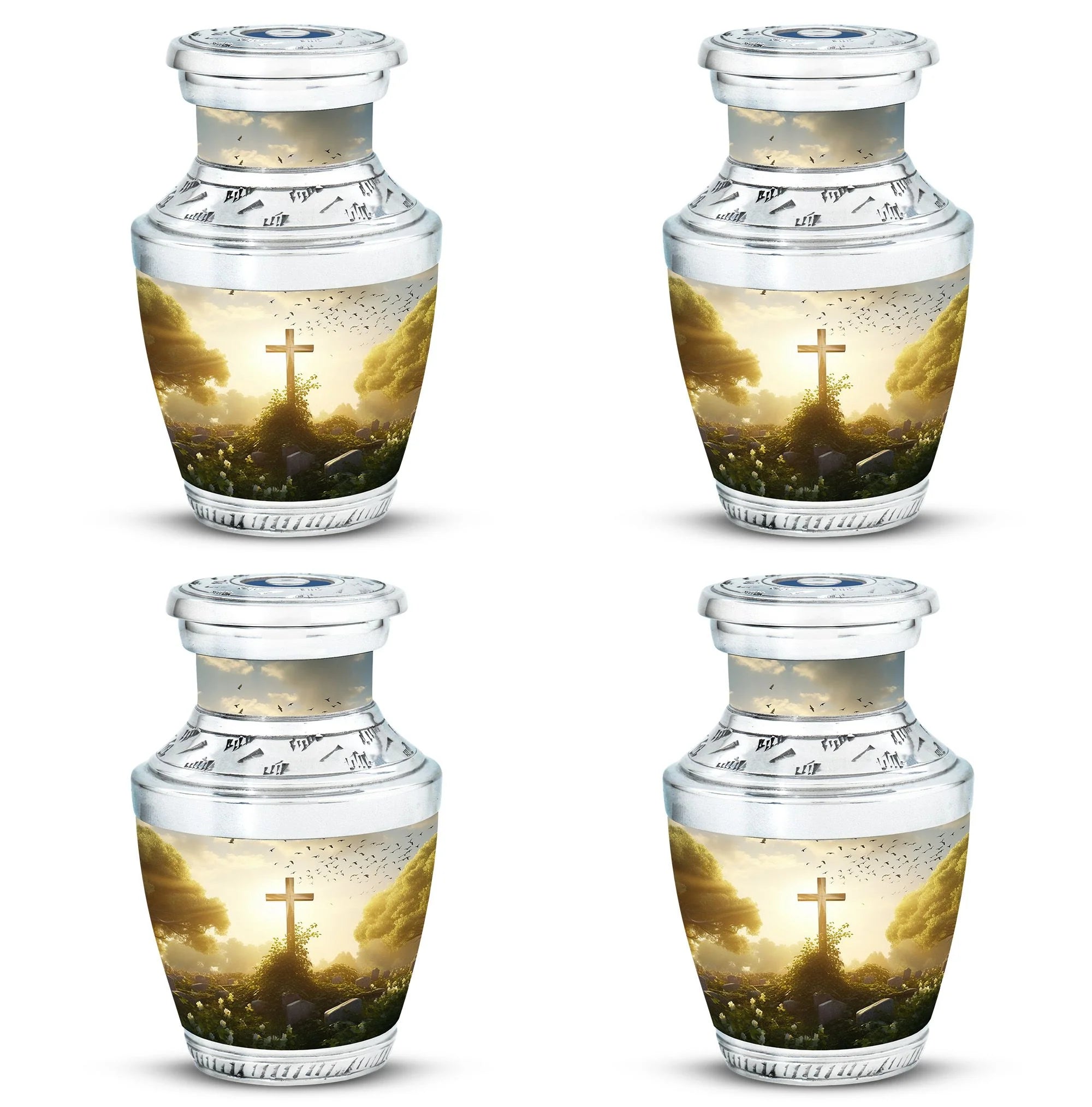 Holy Cross Funeral Cremation Urn - Memorial For Mom & Dad