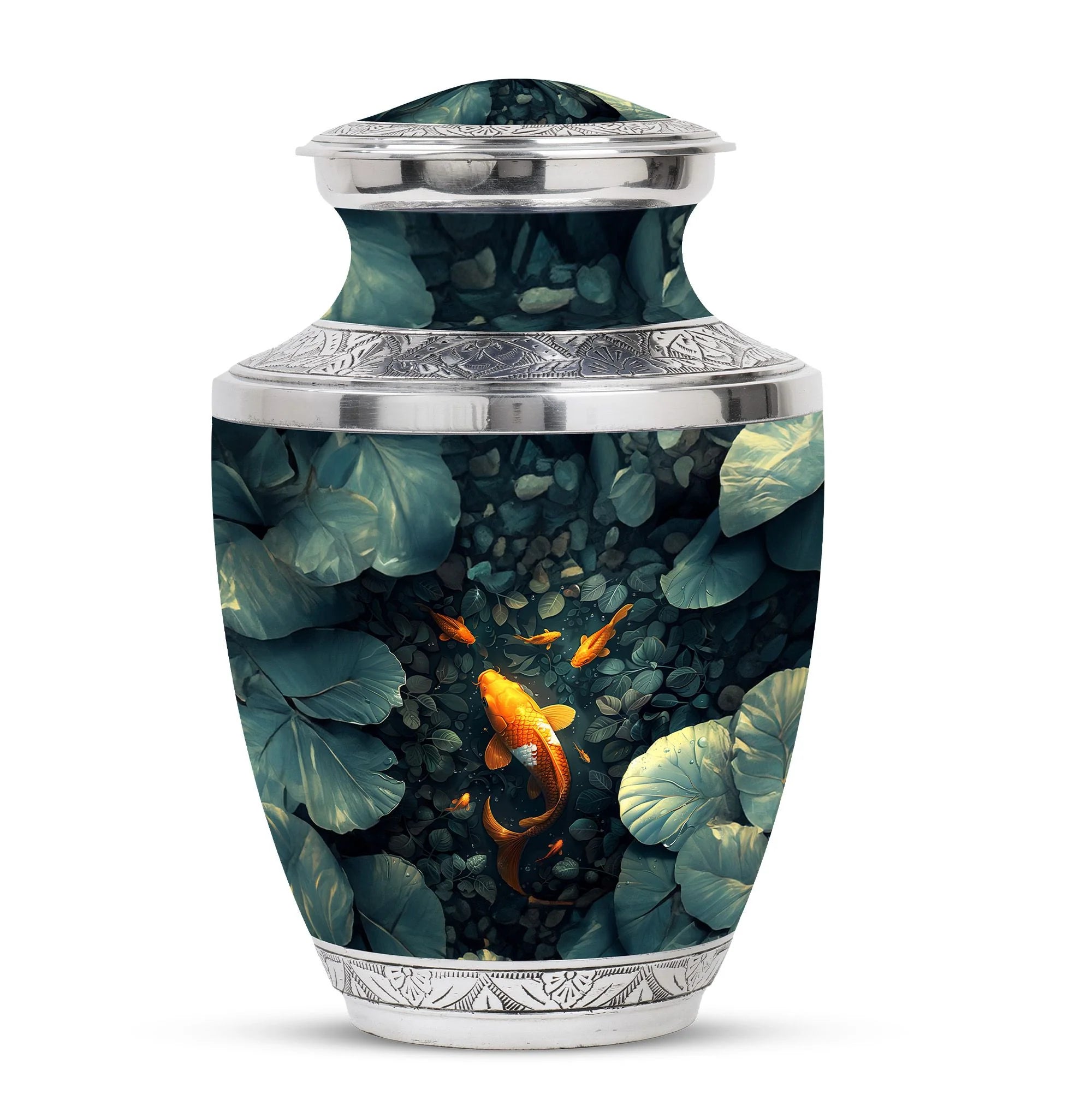 Koi Fish Cremation Ashes Adult Urns For Memorial - Funeral Urn
